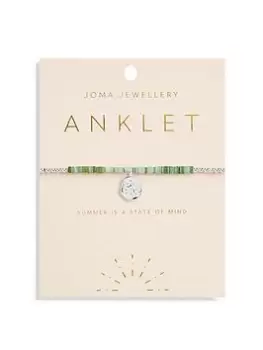 Joma Jewellery Green Shell Silver Star Anklet - 23Cm Stretch