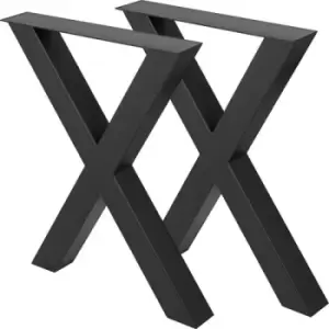 VEVOR Metal Table Legs 28.4 x 31.1 Inch Black Table Legs Premium steel table legs with X-frame style Steel Bench Legs Country Style Table Legs Furnitu