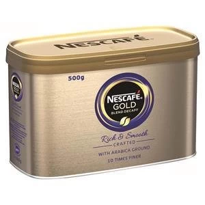 Original Nescafe 500g Decaf Gold Blend Instant Coffee Tin 1 x Pack