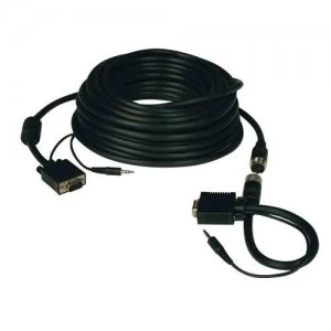 Tripp Lite High Resolution SVGA / VGA Monitor Easy Pull Cable with Audio and RGB Coax (HD15 M/M) 15.24 m (50-ft.)