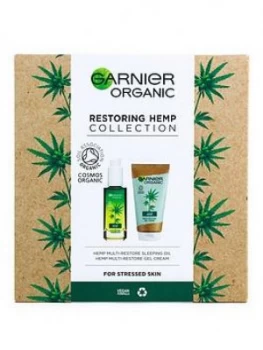 Garnier Garnier Organic Restoring & Soothing Hemp Collection, Face Sleeping Oil & Gel Cream For Stressed & Sensitive Skin