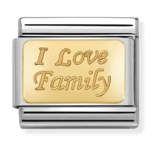 Nomination CLASSIC Gold Engraved Signs I Love Family Charm 030121/33