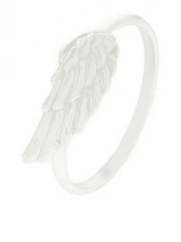 Accessorize Angel Wing Ring - Silver, Size S, Women