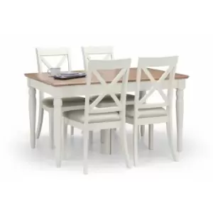 Extending Dining Set - Provence Grey & Oak Table & 4 Chairs - Julian Bowen