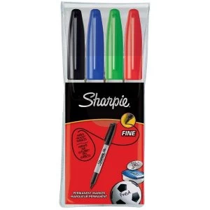 Sharpie Permanent Marker Fine Tip 1.0mm Line Assorted Pack of 4 Pens