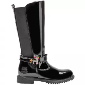 Lelli Kelly Girls Frances Unicorn Knee Boot - Black Patent