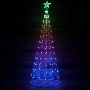 7ft (2.1m) Christmas Cone Tree with 166 Colour Changing LEDs and Remote Control