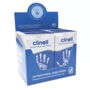 Clinell Antibacterial Hand Wipes - Pack of 100