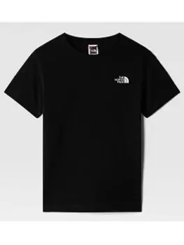 Boys, The North Face Kids Short Sleeve Simple Dome Tee - Black/White, Size S=7-8 Years