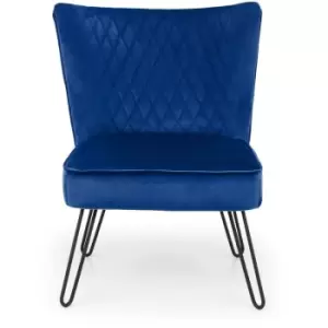Dining Room Chair Blue Velvet Fabric Upholstered - Redditch