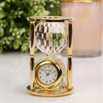 WILLIAM WIDDOP Miniature Glass Clock - Crystal Hour Glass