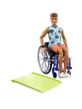 Barbie Ken Fashionista Doll #195 With Wheelchair & Ramp