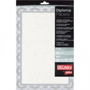 Decadry Border Certificate A4 Paper 115gsm Blue Pack of 25 OSD4040