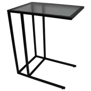 Techstyle Watsons- Metal Side Table With Glass Top Black