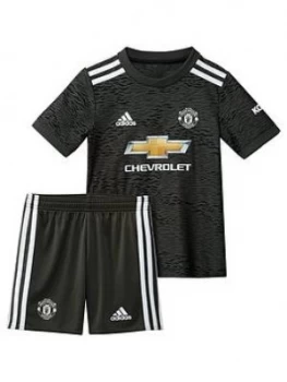 Adidas Manchester United Infant 20/21 Away Mini Kit, Green, Size 3-4 Years