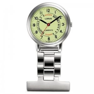 Lorus Nurses Fob Watch with Yellow Dial