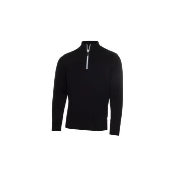 Calvin Klein Half Zip Lined Sweater - Black - L