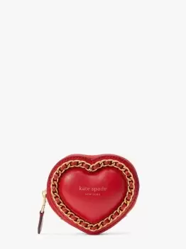 Kate Spade Amour Puffy 3D Heart Coin Purse, Lingonberry, One Size