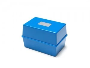 Value Value Deflecto Card Index Box 5x3 Blue CP010YTBLU
