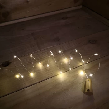 Kingavon - 20 Warm White LED Wine Bottle Cork Battery String Lights Christmas Decoration