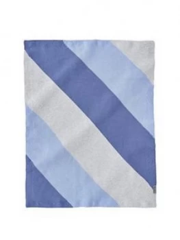 Silver Cross Blue Stripe Knit Blanket