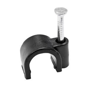 BQ Black 9mm Round Cable Clips Pack of 100
