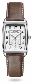 Michel Herbelin 10638-22MA Mens Art-Deco Brown Strap Wristwatch Colour - Silver