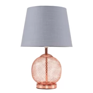 Regina Touch Table Lamp with Grey Tapered Shade