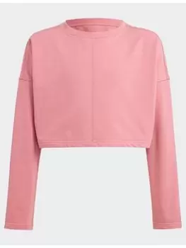 adidas Yoga Aeroready Cropped Sweatshirt - Pink, Size 9-10 Years