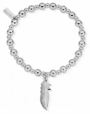 ChloBo Sterling Silver Mini Small Ball Feather Bracelet Jewellery