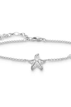 Ladies Thomas Sabo Sterling Silver Glam & Soul Starfish Bracelet A1756-051-14-L19V