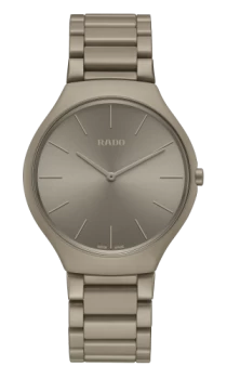 Rado True Thinline Les Couleurs Le Corbusier Grey brown natural umber 32141 Unisex watch - Water-resistant 3 bar (30 m), High-tech ceramic, brown
