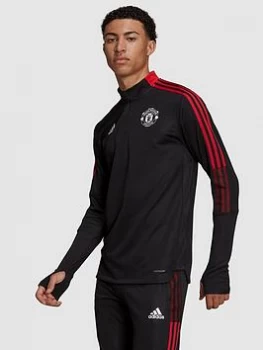 adidas Manchester United 21/22 Warm Up Top - Black, Size S, Men