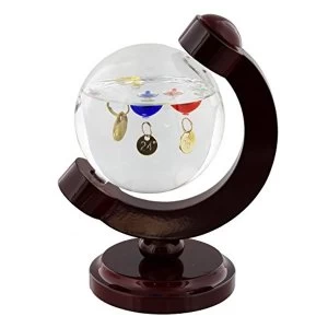 Galileo Thermometer Globe Style - 16cm Multi Coloured 5 Bulb