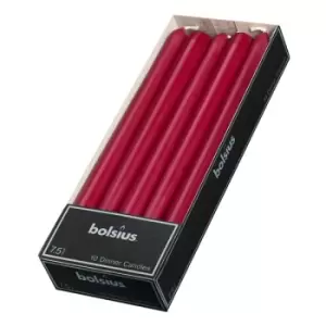 Bolsius Tapered Candle Box 10 245/24 Dark Red