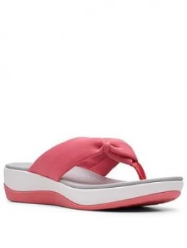 Clarks Arla Glison Low Wedge Flip Flop Sandal - Raspberry, Raspberry, Size 5, Women
