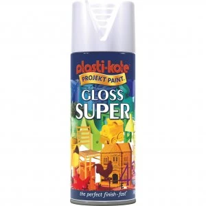 Plastikote Super Gloss Aerosol Spray Paint White 400ml