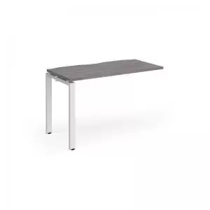 Adapt add on unit single 1200mm x 600mm - white frame and grey oak top
