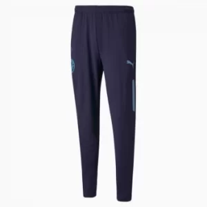 PUMA Man City Prematch Mens Football Pants, Peacoat/Light Blue, size Large, Clothing