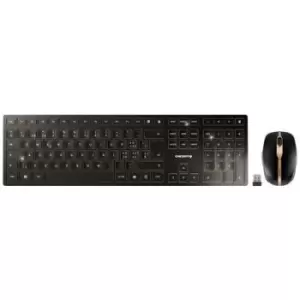 CHERRY JD-9100CH-2 Wireless, Radio Keyboard and mouse set Swiss, QWERTZ Black