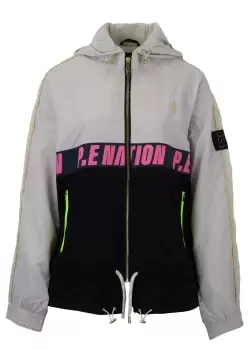 P.E. Nation Womens Man Down Running Jacket In White Sand