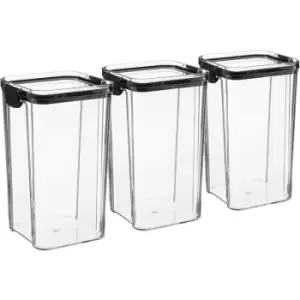 Argon Tableware Food Storage Containers - 1.3 Litre - Black - Pack of 3
