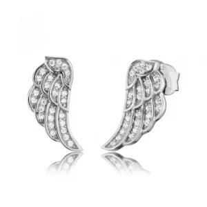 Angel Whisperer Silver Angel Wing Stud Earrings ERE-LILWING-ZI-ST