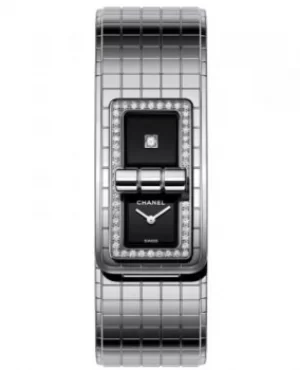 Chanel Code Coco Black Dial Steel Strap Womens Watch H5145 H5145