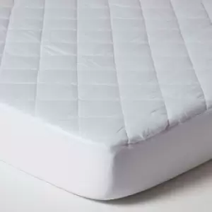 HOMESCAPES Cot Bed Quilted Waterproof Mattress Protector 60 x 120 cm, Pack of 2 - White