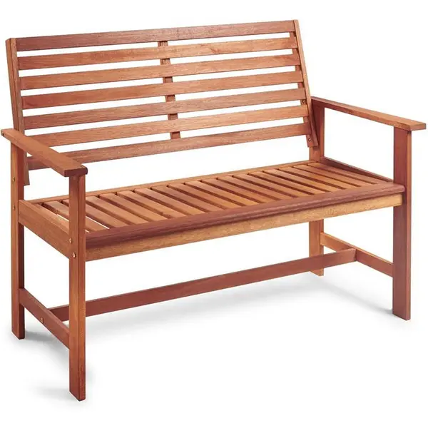 VonHaus 2 Seater Wooden Garden Bench - Brown One Size