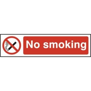 ASEC No Smoking 200mm x 50mm PVC Self Adhesive Sign