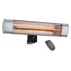 Devola Platinum 1.8kW Wall Mounted Patio Heater with Remote Control IP65 - Silver