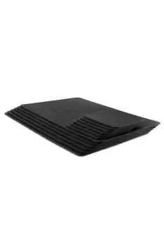 Set of 6 Jet Black Recycled Leather Placemats and 6 Leather Coasters