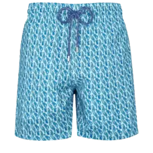 Men Swim Shorts Ultra-light And Packable Micro Lobsters - Mahina - Blue - Size S - Vilebrequin